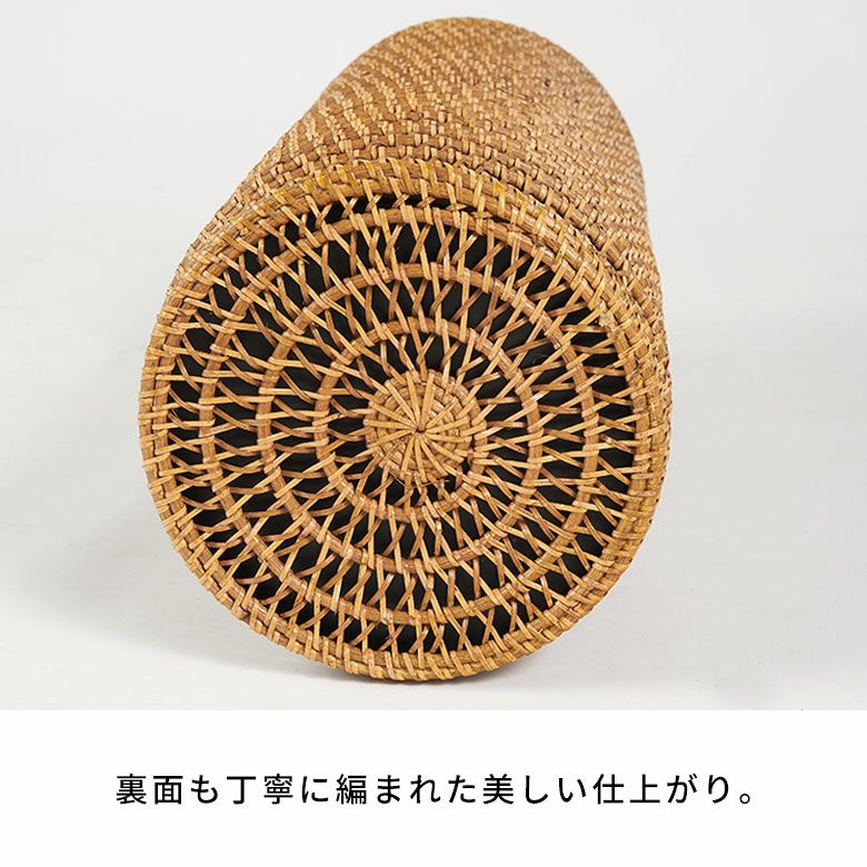 傘立て ラタン 金属 筒形 受け皿付き 長傘 傘立 傘たて 傘置き 約 W