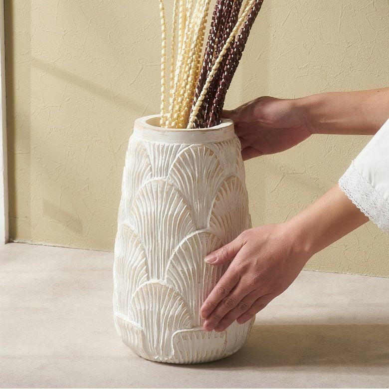 フラワーベース 花瓶 花びん 造花 フェイク グリーン 約 W 17cm D 17cm