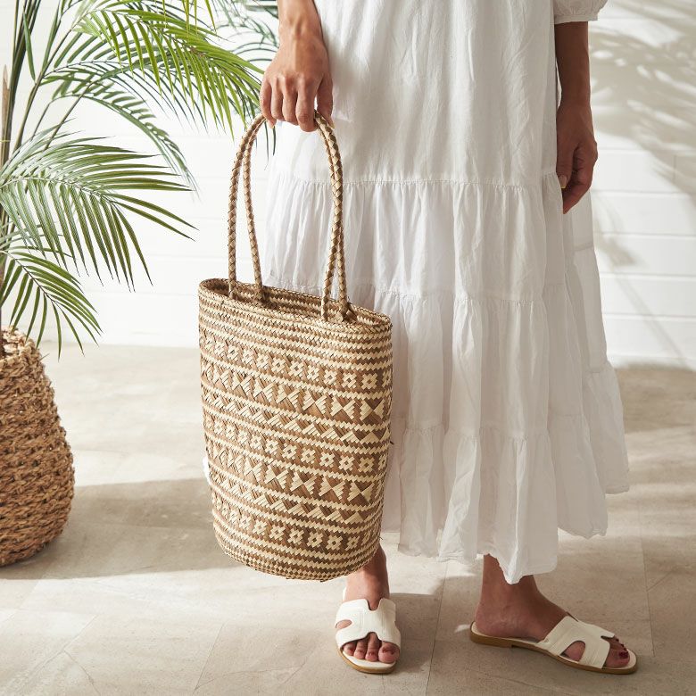 アジアン かご バッグ トート 持ち手 長め 軽量 かごバッグ トート