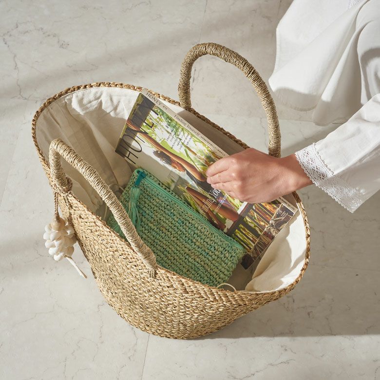 かごバッグ A4 トートバッグ レディース 通勤 軽い 巾着付き パーム