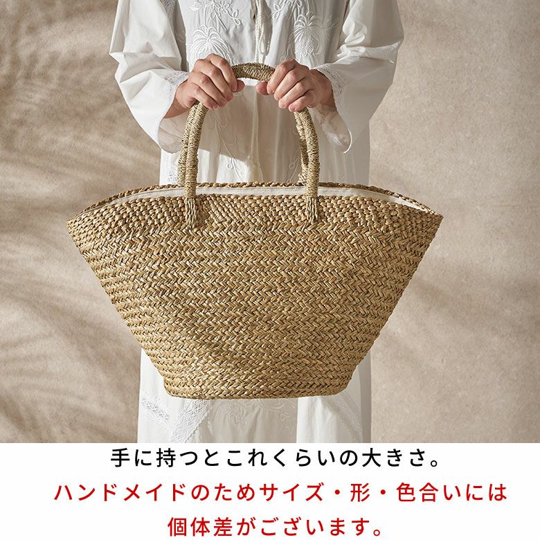 かごバッグ A4 トートバッグ レディース 通勤 軽い 巾着付き パーム