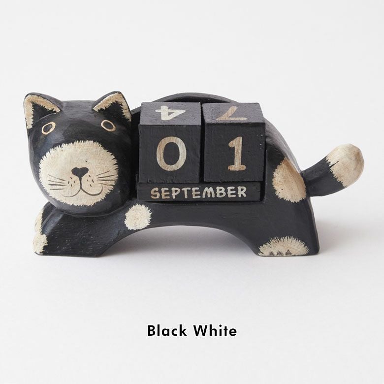 万年カレンダー アジアン雑貨 猫 インドネシア バリ猫 置物 かわいい