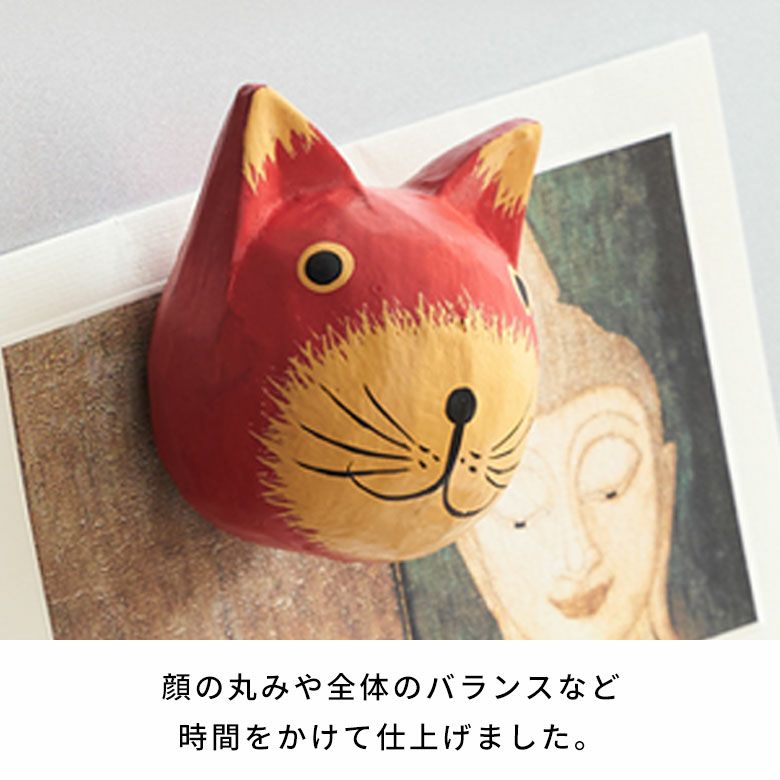 アジアン雑貨 猫 マグネット 木製 インドネシア バリ猫 置物 かわいい