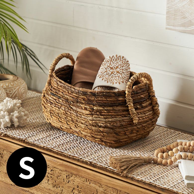 バスケット 収納 かご おしゃれ 小物入れ アジアン雑貨 アバカ W33×D25