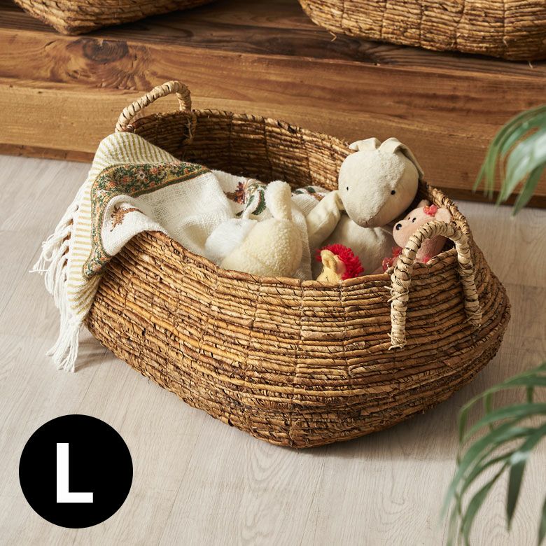 バスケット 収納 かご おしゃれ 小物入れ アジアン雑貨 アバカ W60×D45