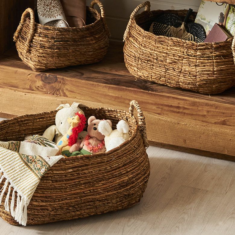 バスケット 収納 かご おしゃれ 小物入れ アジアン雑貨 バナナリーフ 3