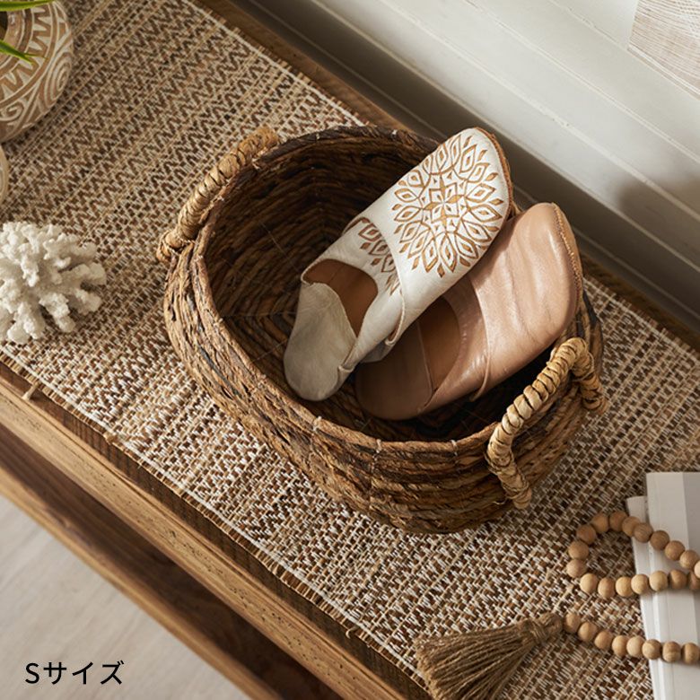 バスケット 収納 かご おしゃれ 小物入れ アジアン雑貨 バナナリーフ 3