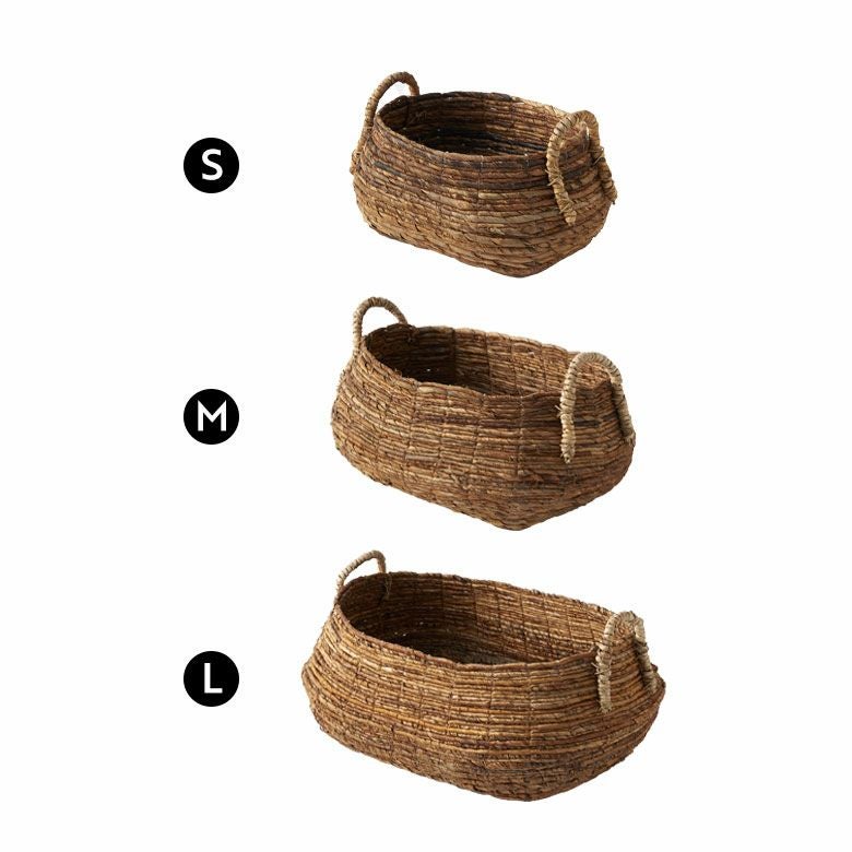 バスケット 収納 かご おしゃれ 小物入れ アジアン雑貨 バナナリーフ 3