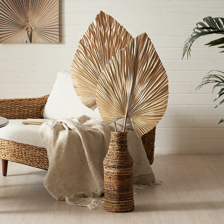 花瓶 おしゃれ フラワーベース 自然素材 バナナリーフ ドライフラワー