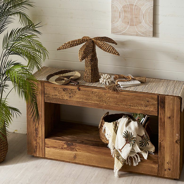 ヒヤシンスで編まれたヤシの木のオブジェ[14187]