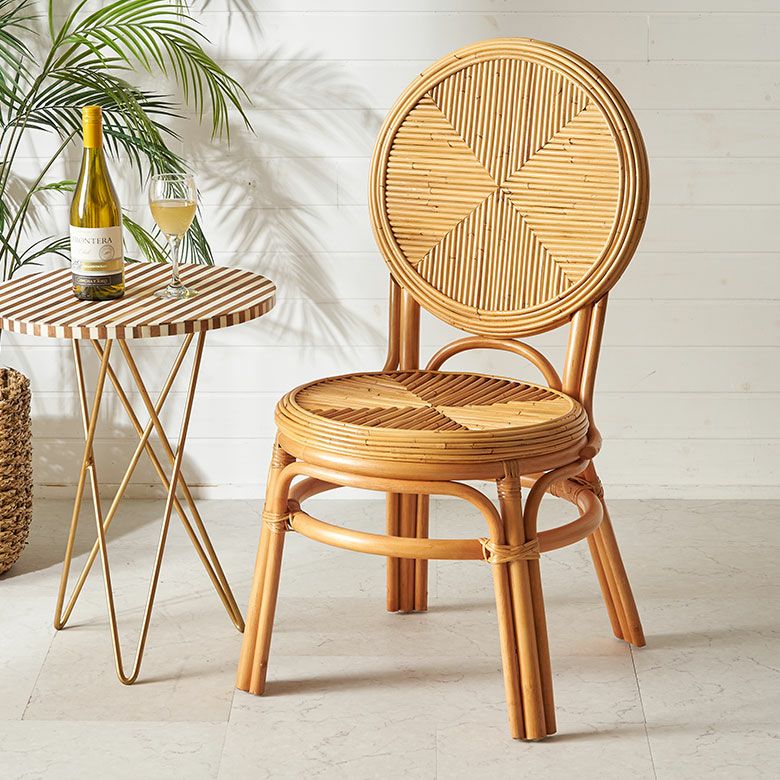 軽くて丈夫なラタンダイニングチェアー[14156]