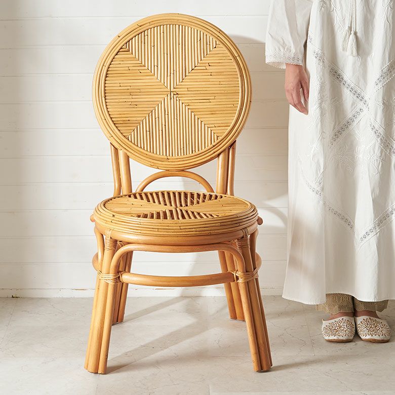 軽くて丈夫なラタンダイニングチェアー[14156]