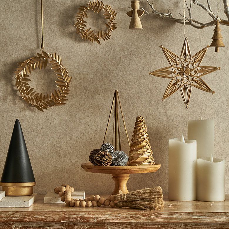 クリスマスをやさしく彩るストローツリーオブジェ(S)[94824]