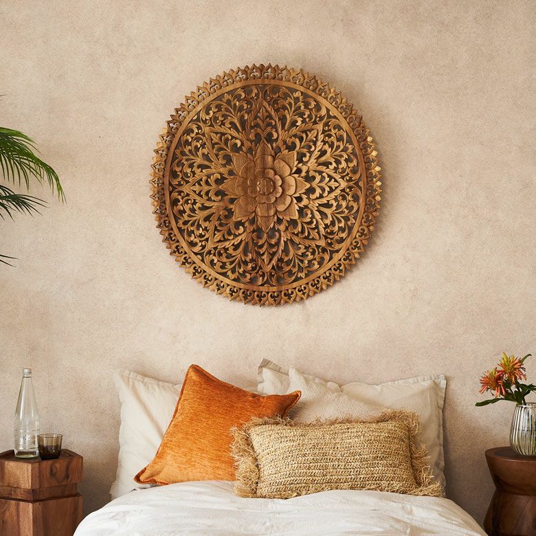 バリ島の職人がハンドメイドで彫った特大サイズのウッドレリーフ