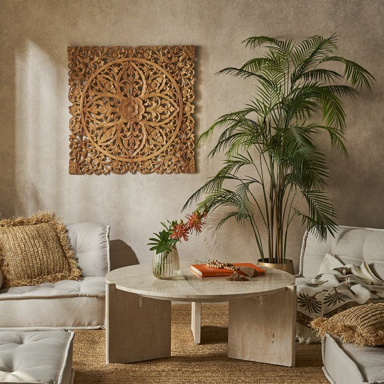 バリ島の職人がハンドメイドで彫った特大サイズのウッドレリーフ