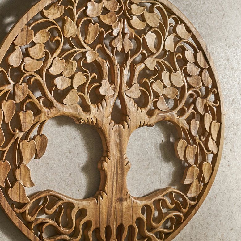 バリ島の職人がハンドメイドで彫った特大サイズのウッドレリーフ