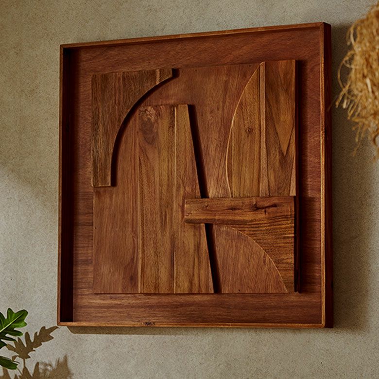 ウッドで作られた立体的なアート・木製ウォールデコレーション（3D