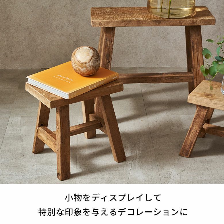 チークの古材で作られたジャワのリクレイムドウッドベンチ（ビンテージ