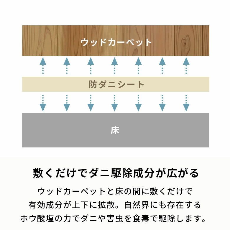 防ダニ・防カビ・抗菌機能付き 国産防ダニシート 【ウッドカーペット用