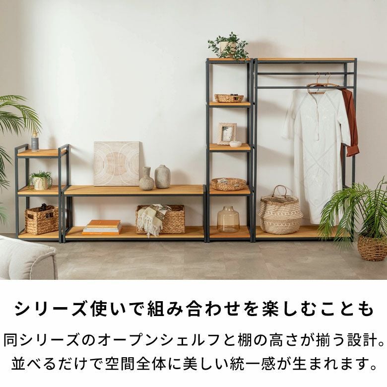 ウッド×アイアンのコンビネーションがオシャレ。テレビ台にちょうど