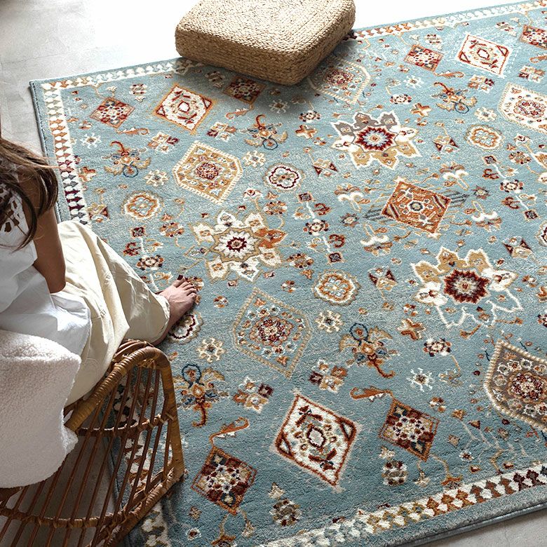 エキゾチック クラシックデザイン ペルシャ絨毯風 185x185cm