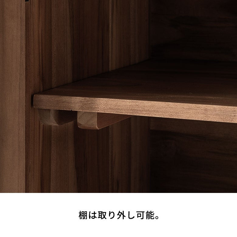 天然チーク無垢材×ラタンメッシュがおしゃれな大型収納コンソール