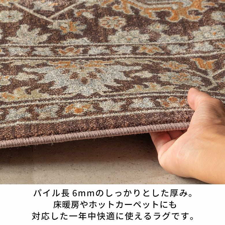 ヨーロッパの繊細な色彩とヴィンテージ調のかすれ感が美しいペルシャ調