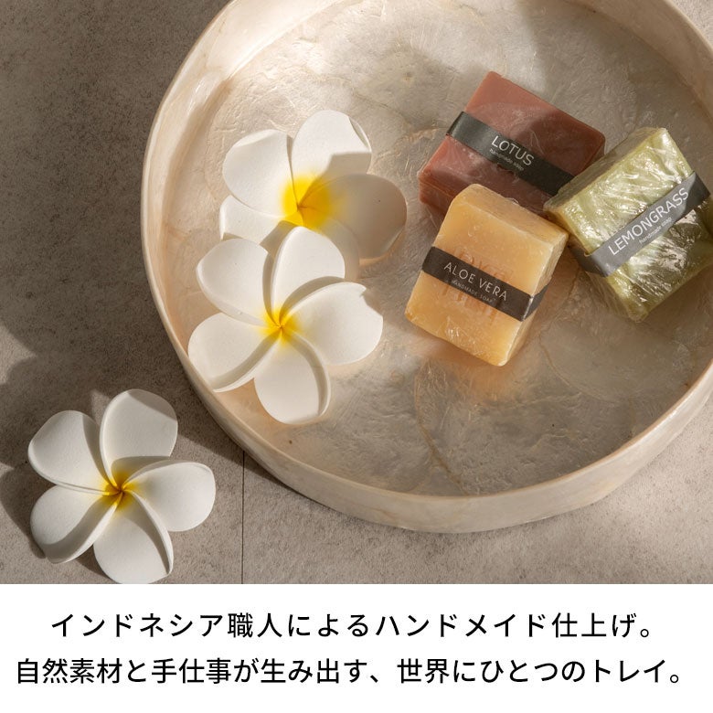 貝殻の上品な輝きが美しい リゾート感漂う、カピスシェルトレイ[14351]